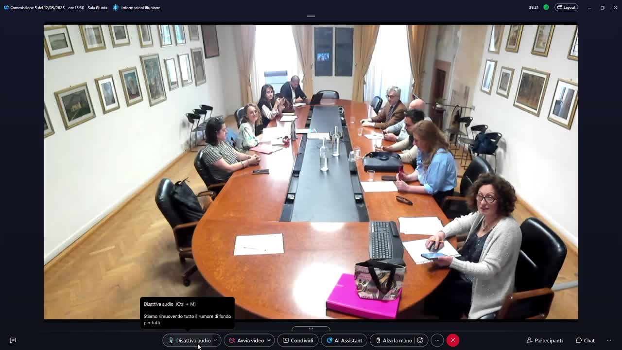 Commissione consiliare n. 5 del 12/05/2025 ore 15:30