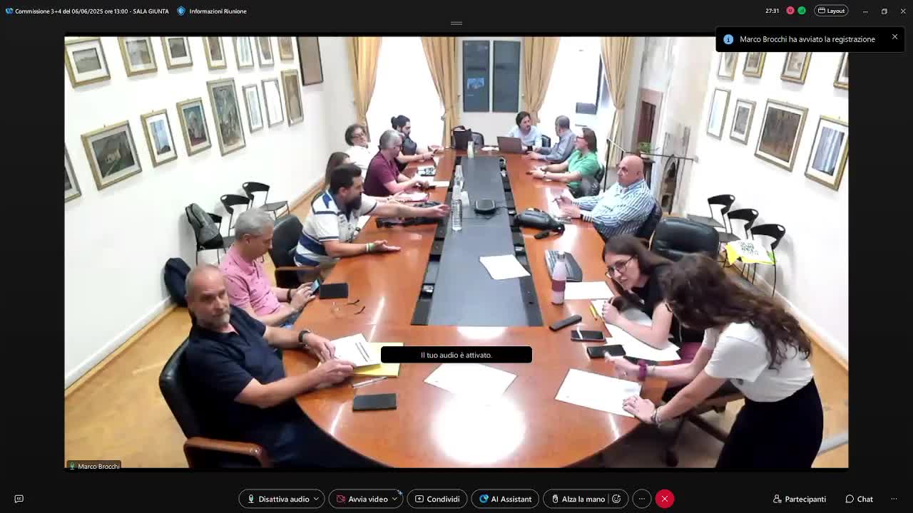 Commissione consiliare n. 3 + 4  congiunte del 06/06/2025 ore 13:00