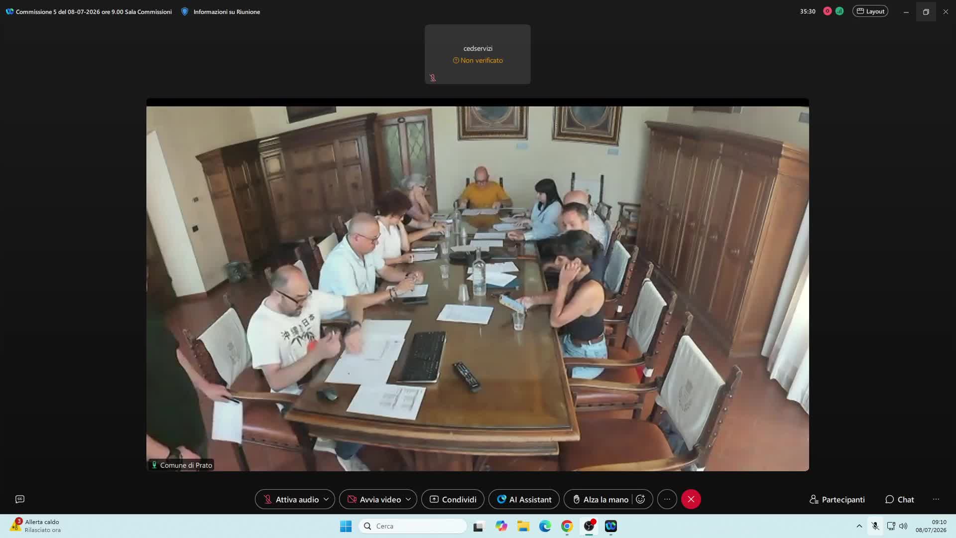 Commissione consiliare n. 5 del 08/07/2026 ore 09:00