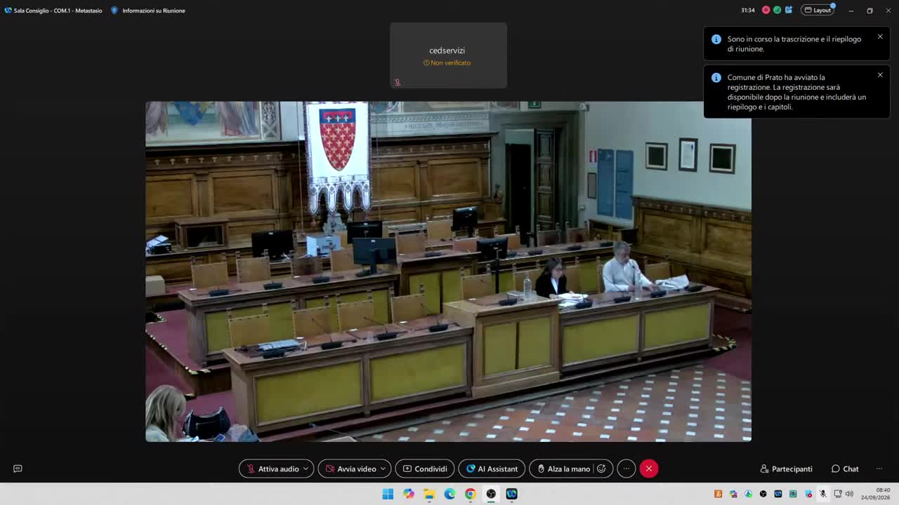 Commissione consiliare n. 1 del 24/09/2026 ore 08:30